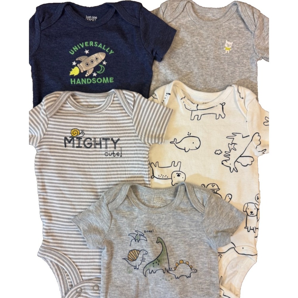 Carters Baby Boy‎ 3 Months Clothes Lot Tees Shirts Bodysuits Rompers Mighty Cute